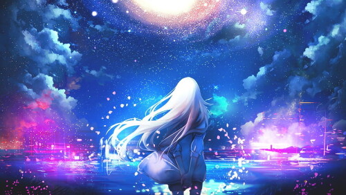 anime anime girls white hair long hair wallpaper preview