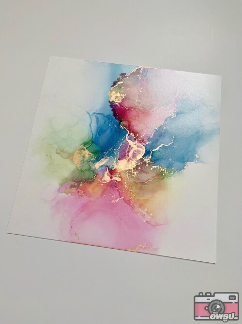 Abstract Alcohol Ink Wall Art Mounted & Resin Coated