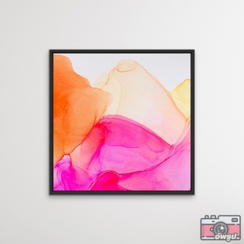 Zest---Inkwell-in-Pink-and-Orange---Abstract-Alcohol-Ink-Painting-Wall-Art-Print---60x60cm-Framed-Art-Print-_-White-Timber-Frame.jpg